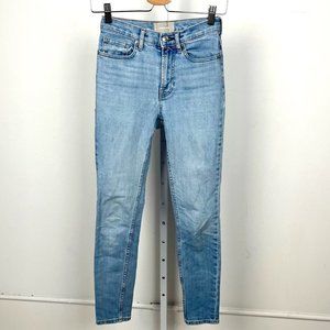 Everlane High Rise Five Pocket Jeans Zip Fly Light Wash Blue Denim 24 Regular